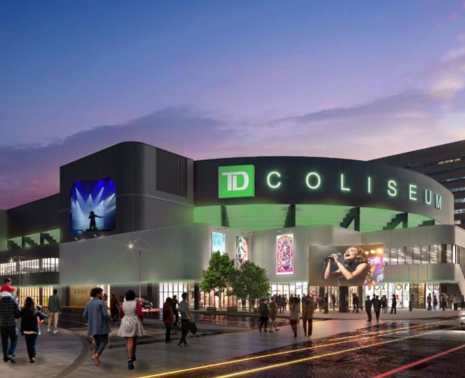 TD Coliseum near The James Public Eatery for pre-event dining